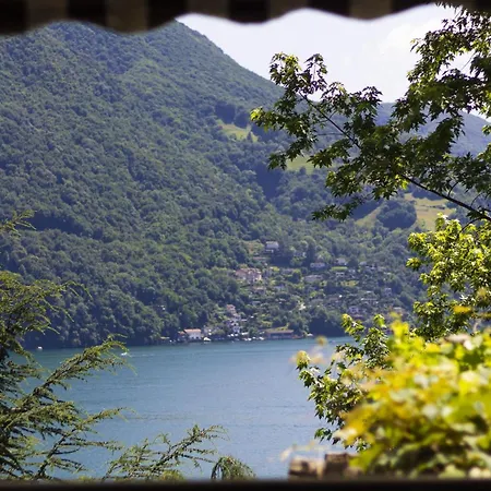 La Castignola Con Vista Lago Di Lugano E Giardino Condiviso Exterior photo